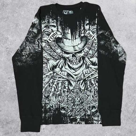 Xtreme Couture Other - Y2K Grunge Affliction Style Xtreme Couture AOP Long Sleeve Shirt - Size XL!